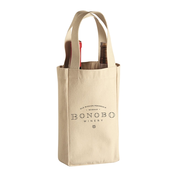 2-Bottle Heavy Cotton Canvas Tote - 2-Bottle Heavy Cotton Canvas Tote - Image 1 of 2