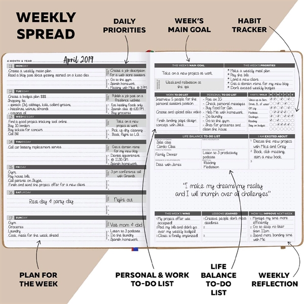 A5 Weekly & Monthly Life Planner - A5 Weekly & Monthly Life Planner - Image 1 of 5