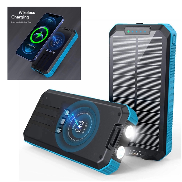 Solar Charger 30000Mah Power Bank Wireless Portable - Solar Charger 30000Mah Power Bank Wireless Portable - Image 0 of 4