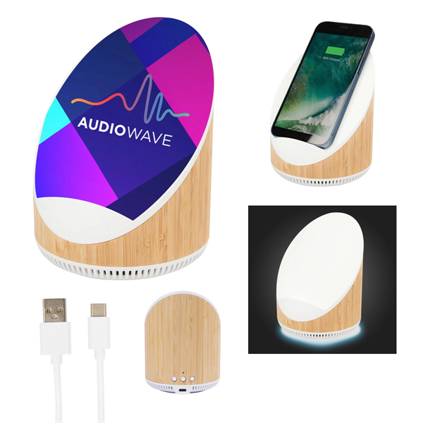 Edgewood Bamboo Speaker & Wireless Charger - Edgewood Bamboo Speaker & Wireless Charger - Image 0 of 3