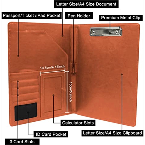 Business Portfolio Padfolio Pu Leather Folder - Business Portfolio Padfolio Pu Leather Folder - Image 2 of 2