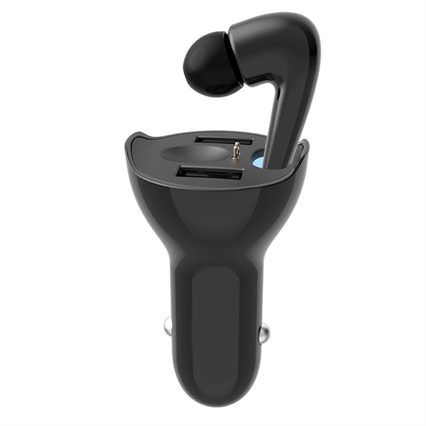 2 In 1 AUTO Dual USB Charger Wireless Bluetooth Headset - 2 In 1 AUTO Dual USB Charger Wireless Bluetooth Headset - Image 6 of 6