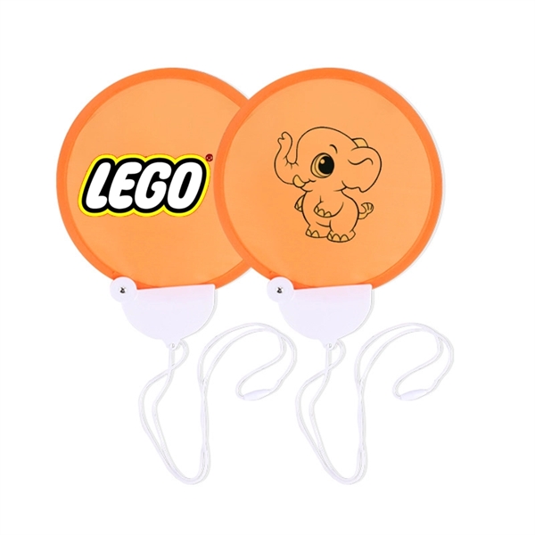 Foldable Round Frisbee Hand Fan - Foldable Round Frisbee Hand Fan - Image 1 of 4