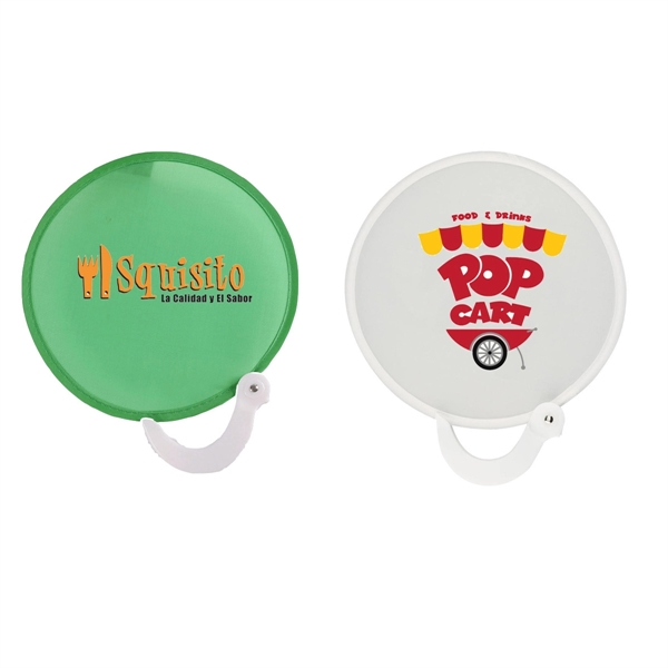 Foldable Round Frisbee Hand Fan - Foldable Round Frisbee Hand Fan - Image 2 of 4