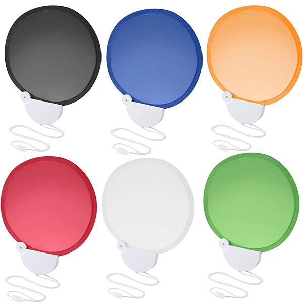 Foldable Round Frisbee Hand Fan - Foldable Round Frisbee Hand Fan - Image 3 of 4