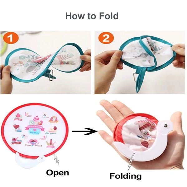 Foldable Round Frisbee Hand Fan - Foldable Round Frisbee Hand Fan - Image 4 of 4