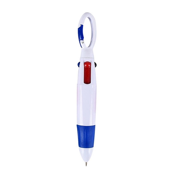 4-in-1 Multicolor Retractable Pen with Carabiner - 4-in-1 Multicolor Retractable Pen with Carabiner - Image 4 of 5