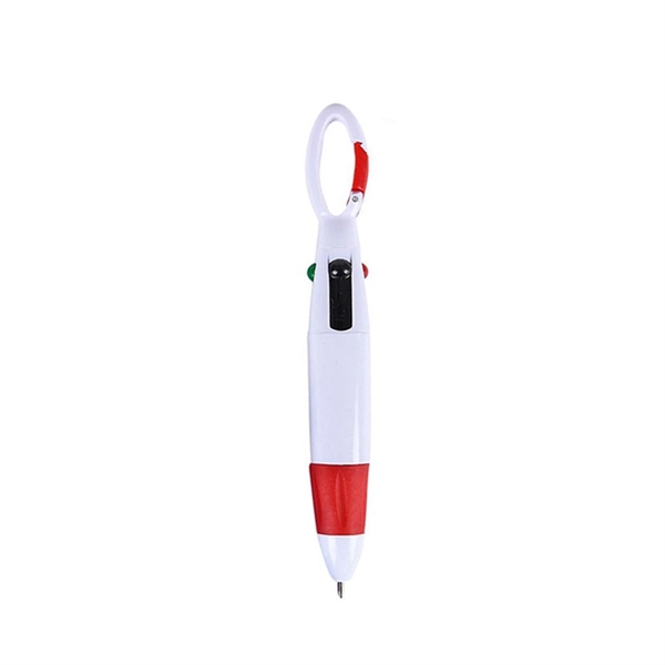 4-in-1 Multicolor Retractable Pen with Carabiner - 4-in-1 Multicolor Retractable Pen with Carabiner - Image 5 of 5