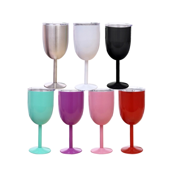 Double Wall Insulated Stainless Steel Wine Glass Goblet with - Double Wall Insulated Stainless Steel Wine Glass Goblet with - Image 1 of 6