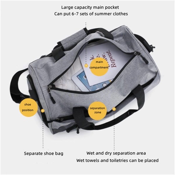 Sports Gym Duffel Bag With Shoe Compartment - Sports Gym Duffel Bag With Shoe Compartment - Image 2 of 4