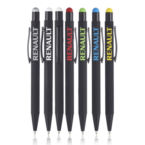 Metal Color Pop Rubberized Stylus Pens - Metal Color Pop Rubberized Stylus Pens - Image 0 of 6