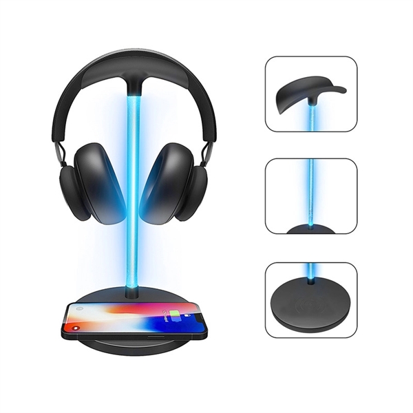 Headphone Stand With 15W Wireless Charging - Headphone Stand With 15W Wireless Charging - Image 1 of 4