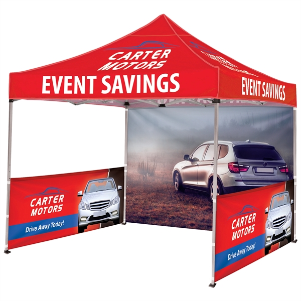 10' Square Tent w/ 2 Double Sided Half Walls and One Full - 10' Square Tent w/ 2 Double Sided Half Walls and One Full - Image 1 of 16