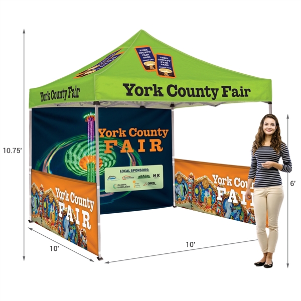 10' Square Tent w/ 2 Double Sided Half Walls and One Full - 10' Square Tent w/ 2 Double Sided Half Walls and One Full - Image 13 of 16