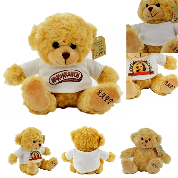 Happy Teddy Bear w/ Full-Color Logo on Shirt - Happy Teddy Bear w/ Full-Color Logo on Shirt - Image 0 of 7