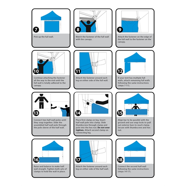 6.5' Square Tent With One Full Double Sided Wall - 6.5' Square Tent With One Full Double Sided Wall - Image 15 of 15