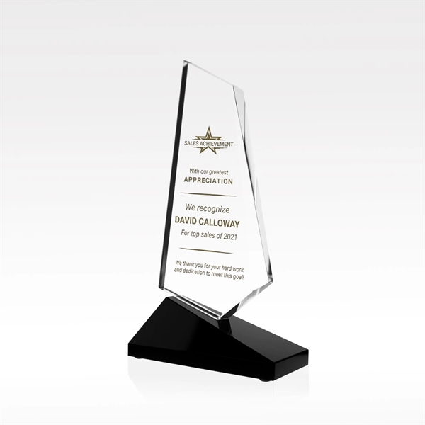 Crystal Award - Slanted Black Base - Cryptic - Crystal Award - Slanted Black Base - Cryptic - Image 1 of 2