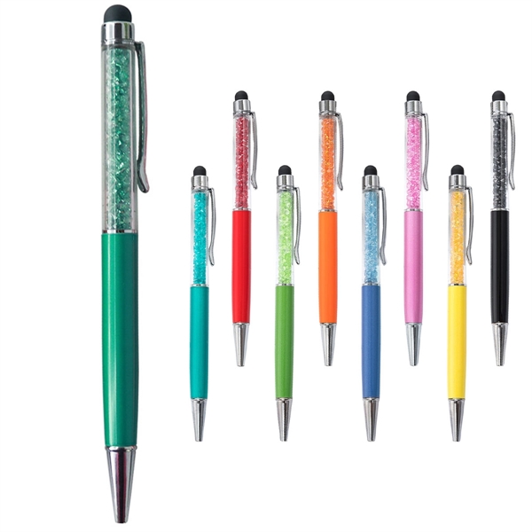 Diamond Retractable Ballpoint Touch Screen Pen - Diamond Retractable Ballpoint Touch Screen Pen - Image 1 of 6