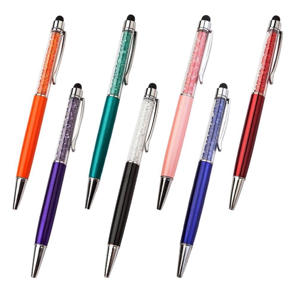 Diamond Retractable Ballpoint Touch Screen Pen - Diamond Retractable Ballpoint Touch Screen Pen - Image 5 of 6