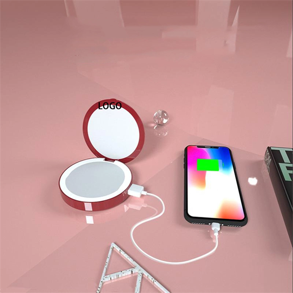 Mini Power Bank Makeup Mirror - Mini Power Bank Makeup Mirror - Image 0 of 3