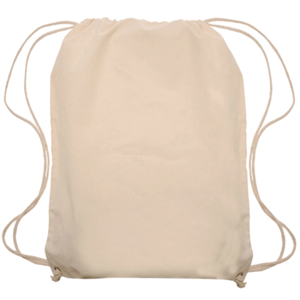Natural Bags Lightweight Cotton Drawstring Backpack 14"x17" - Natural Bags Lightweight Cotton Drawstring Backpack 14"x17" - Image 2 of 2