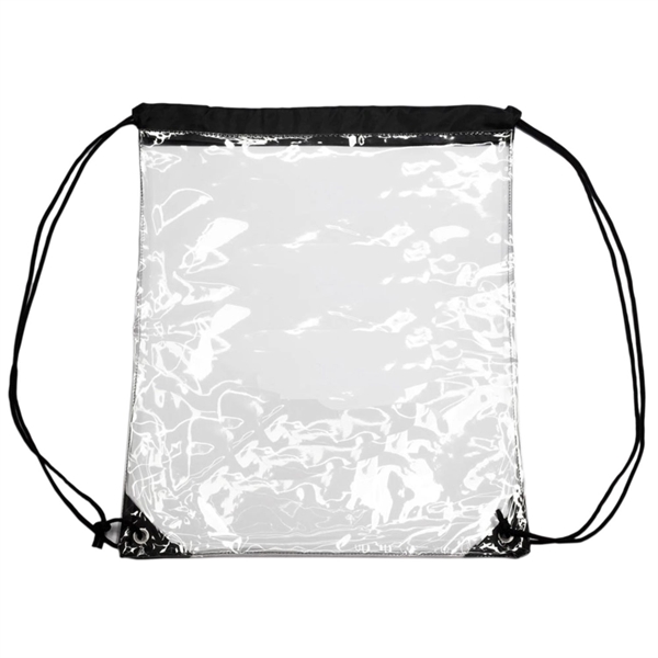Clear Cinch Up Bag Plastic Drawstring Backpacks (14" x 17") - Clear Cinch Up Bag Plastic Drawstring Backpacks (14" x 17") - Image 11 of 15