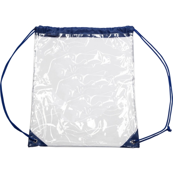 Clear Cinch Up Bag Plastic Drawstring Backpacks (14" x 17") - Clear Cinch Up Bag Plastic Drawstring Backpacks (14" x 17") - Image 15 of 15
