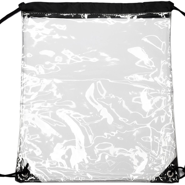 Clear Cinch Up Bag Plastic Drawstring Backpacks (14" x 17") - Clear Cinch Up Bag Plastic Drawstring Backpacks (14" x 17") - Image 1 of 15