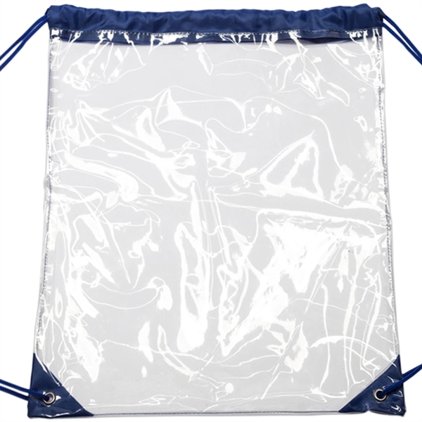 Clear Cinch Up Bag Plastic Drawstring Backpacks (14" x 17") - Clear Cinch Up Bag Plastic Drawstring Backpacks (14" x 17") - Image 2 of 15