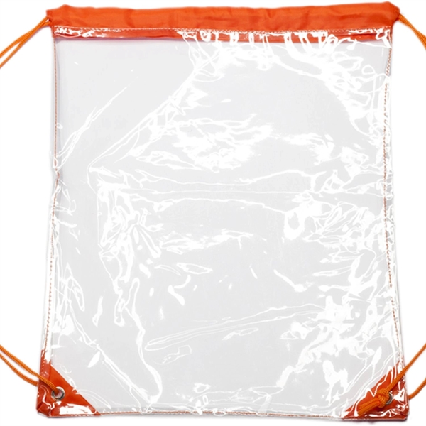 Clear Cinch Up Bag Plastic Drawstring Backpacks (14" x 17") - Clear Cinch Up Bag Plastic Drawstring Backpacks (14" x 17") - Image 3 of 15