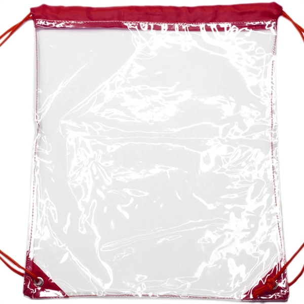 Clear Cinch Up Bag Plastic Drawstring Backpacks (14" x 17") - Clear Cinch Up Bag Plastic Drawstring Backpacks (14" x 17") - Image 4 of 15