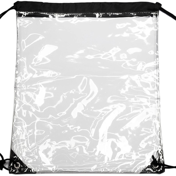 Clear Cinch Up Bag Plastic Drawstring Backpacks (14" x 17") - Clear Cinch Up Bag Plastic Drawstring Backpacks (14" x 17") - Image 6 of 15