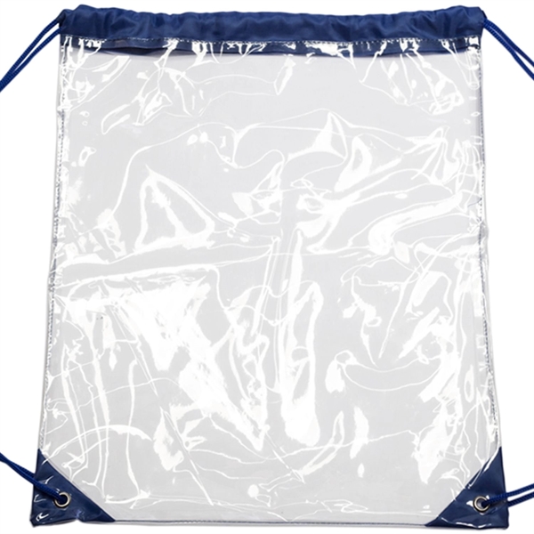 Clear Cinch Up Bag Plastic Drawstring Backpacks (14" x 17") - Clear Cinch Up Bag Plastic Drawstring Backpacks (14" x 17") - Image 7 of 15