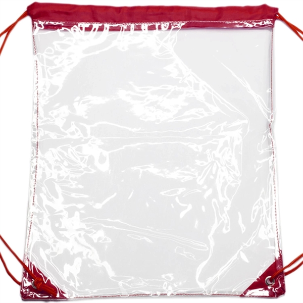 Clear Cinch Up Bag Plastic Drawstring Backpacks (14" x 17") - Clear Cinch Up Bag Plastic Drawstring Backpacks (14" x 17") - Image 9 of 15