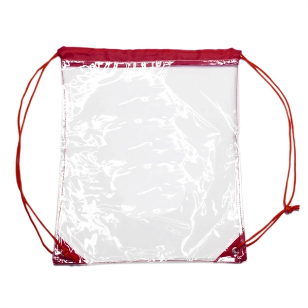 Clear Cinch Up Bag Plastic Drawstring Backpacks (14" x 17") - Clear Cinch Up Bag Plastic Drawstring Backpacks (14" x 17") - Image 13 of 15