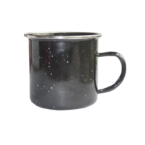 12oz Camping Mug Black & Snow with Silver Rim - 12oz Camping Mug Black & Snow with Silver Rim - Image 1 of 1