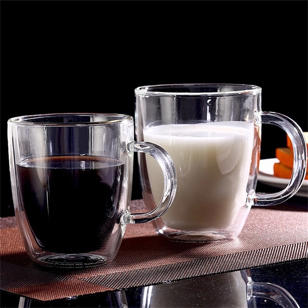 Double Walled Glass Coffee Mugs with Handle - Double Walled Glass Coffee Mugs with Handle - Image 3 of 4