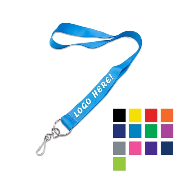 Custom 1" Lanyard w/ Metal Split Ring & Swivel J Hook - Custom 1" Lanyard w/ Metal Split Ring & Swivel J Hook - Image 0 of 4