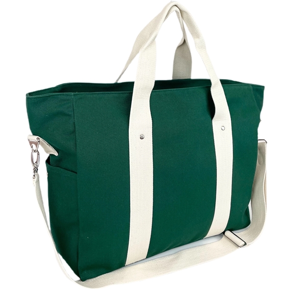 Voyager Duffel Bag Eco Friendly Canvas Green / Natural - Voyager Duffel Bag Eco Friendly Canvas Green / Natural - Image 5 of 7