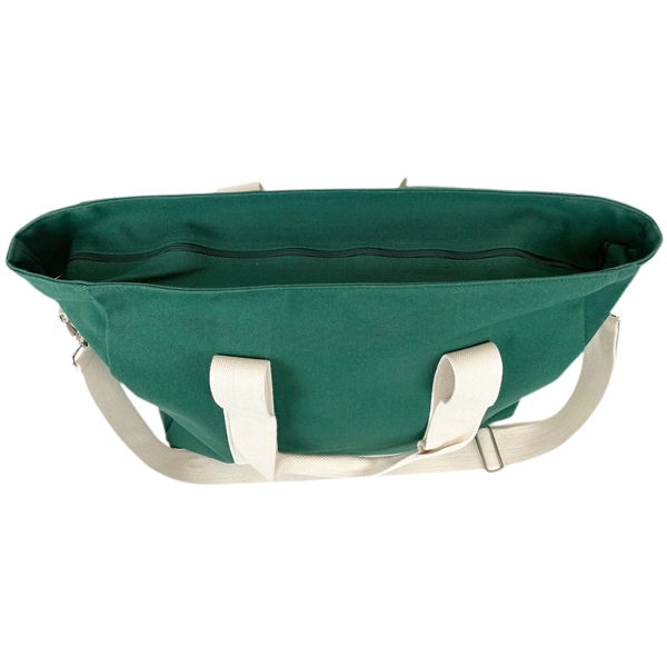 Voyager Duffel Bag Eco Friendly Canvas Green / Natural - Voyager Duffel Bag Eco Friendly Canvas Green / Natural - Image 4 of 7