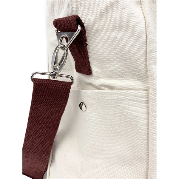 20 oz Cotton Canvas Duffle Bag Natural / Maroon Red Trim - 20 oz Cotton Canvas Duffle Bag Natural / Maroon Red Trim - Image 5 of 9