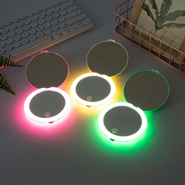 Rechargeable Led Compact Makeup Mirror - Rechargeable Led Compact Makeup Mirror - Image 0 of 3