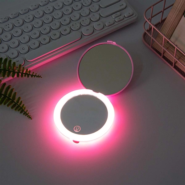 Rechargeable Led Compact Makeup Mirror - Rechargeable Led Compact Makeup Mirror - Image 1 of 3