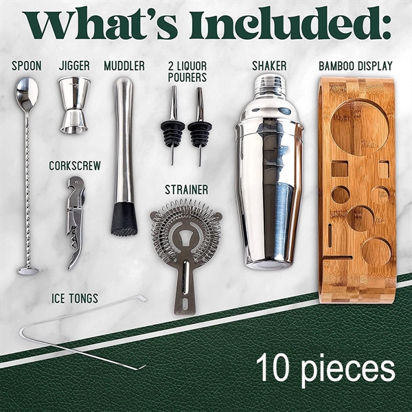 Stainless Steel Cocktail Maker 10 Pieces - Stainless Steel Cocktail Maker 10 Pieces - Image 2 of 2