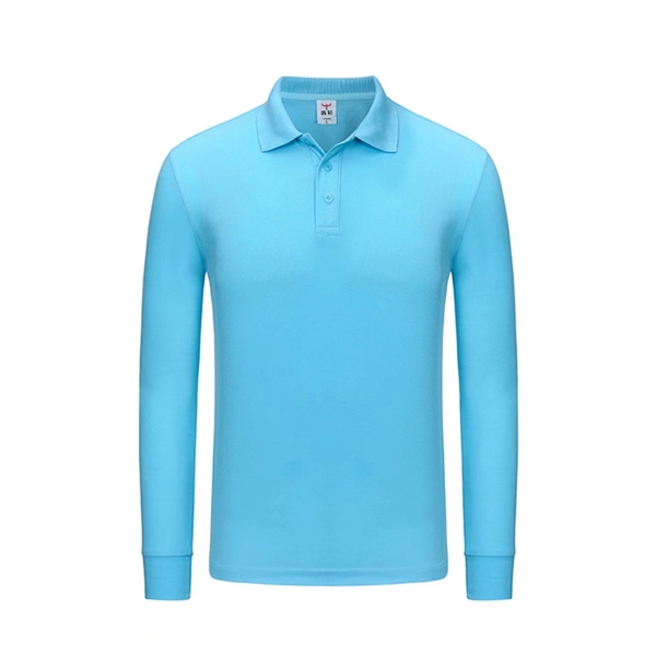 Ladies' Long-Sleeve Polo Shirts Sweatshirt Tops Work Clothes - Ladies' Long-Sleeve Polo Shirts Sweatshirt Tops Work Clothes - Image 9 of 14