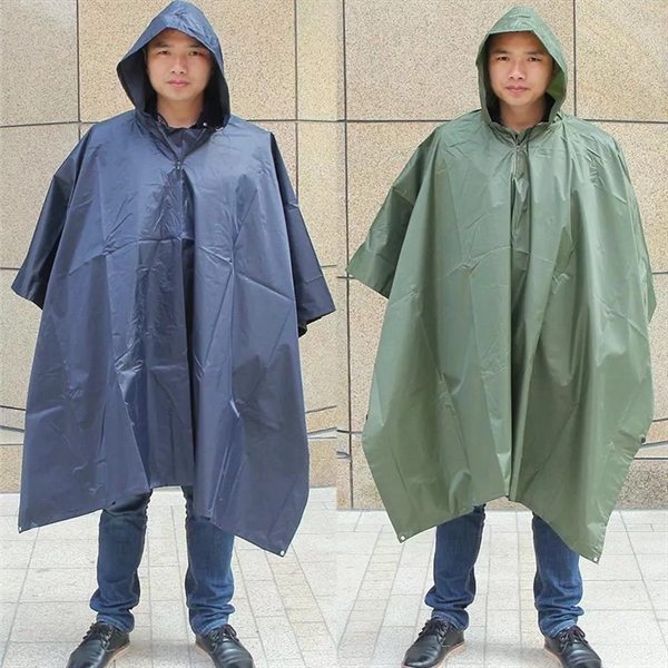 Reusable Unisex Adult Rain Poncho - Reusable Unisex Adult Rain Poncho - Image 2 of 3