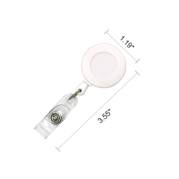 Round Frosted Badge Reel Holder w/ Belt Clip - Round Frosted Badge Reel Holder w/ Belt Clip - Image 3 of 14