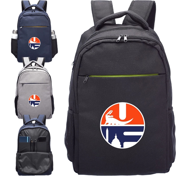 Classic Computer Backpack w/ Mesh Pockets on Both Sides - Classic Computer Backpack w/ Mesh Pockets on Both Sides - Image 0 of 8