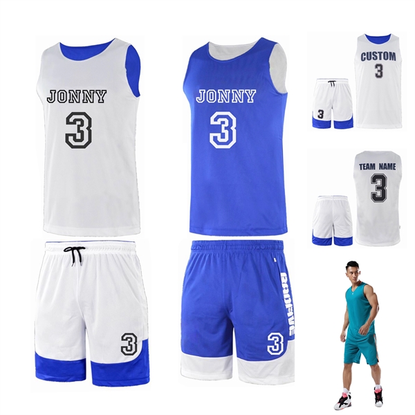 Reversible Personalized Basketball Uniform - Jersey/Shorts - Reversible Personalized Basketball Uniform - Jersey/Shorts - Image 1 of 7