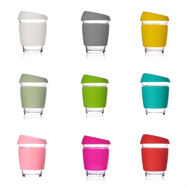 12oz Glass Tumbler With Silicone Sleeve - 12oz Glass Tumbler With Silicone Sleeve - Image 2 of 2